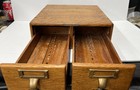 Vintage Early Library Bureau Sole Makers 2 Drawer Oak File Unit