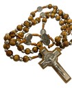 Saint Benedict Wooden Rosary Prayer Beads Men Jerusalem  Memorial