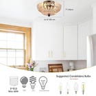 Semi Flush Mount Ceiling Light  Scalloped Glass Close To Ceiling Light Amber
