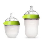 Comotomo Baby Bottle Set 8 Ounce And 5 Ounce Green Silicone Bundles