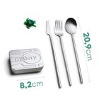 Portable And Reusable Stainless Steel Silverware Set With Collapsible Chopsti   