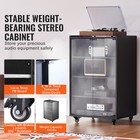 5-tier Av Media Stand With Wheels Wooden Audio-video Media Stand Black