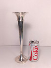 Vtg Large Solid Sterling Silver Bud Trumpet Vase 133 Grams 10  Tall