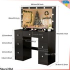 Vanity Desk Set With Large Lighted Mirror Bedroom Makeup Vanity Table 7 Drawers