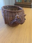 Vintage Wicker Snail Planter Basket Rattan Look Animal Decor Boho Cottagecore