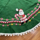 Vintage Bucilla Felt Christmas Tree Skirt Santa Snowman Sequins Vgc 49    Mcm