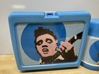 Elvis Presley Blue Plastic With Thermos Lunch Box Vintage Rare 