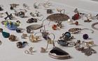 Lot Of Over 75 Earring Singles Mostly Sterling Silver Ss2 Single Earring Lot