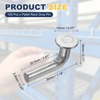 100 Pack Pallet Rack Drop Pin 0 81x0 23 Inch Round Head J Bolt Universal Pins 