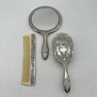 Vintage Silver Plate Dresser Vanity Set With Mirror  Brush  And Comb