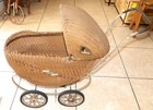 Wicker Baby Doll Carriage Buggy Stroller Antique Original Vintage