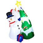 7ft Christmas Inflatable Snowman Picking Star Led Lighted For Lawn Yard Decor