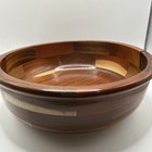 Vintage Round Wooden Bowl Large 10 5x4 Inches Multiple Woods