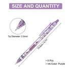 6pcs Erasable Gel Pens  0 5mm Erasable Pens  Purple Ink
