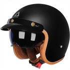 3 4 Open Face Motorcycle Helmet  Dot Approved Retro Half X-large Matte Black