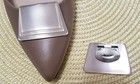 Vtg Shoe Clips  Tip Toe Lucite  60 s Light Pearlized Beige  Euc