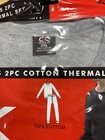 Mens 2pc Thermal Underwear Set Long Johns Knit Top Bottom 2 Xl 100  Cotton Silve