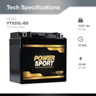 Ytx20l-bs Replacement Battery For Deka Etx16l  Etx20l Battery
