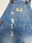 Oshkosh B   gosh Girls 6m Jean Short Overalls V-back Floral Embroidery Light Blue