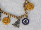 Vintage Bell System 7 Charms Gf Sterling Enamel Employee Service Award Bracelet