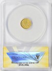 1849 Open Wreath With L G 1 Gold Dollar Anacs Vf30 Details Ex-jewelry   Cleaned