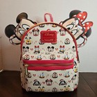 Loungefly Disney Mickey   Friends Hot Cocoa Mini Backpack  Wallet And Ears Set
