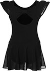 Girls    Ballet Dance Leotards With Flutter Sleeve Petal Skirt And Bowknot Back