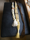 3 - Vintage Retro Macrame Braided Plant Hanger Boho Wood Beads