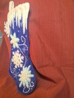 Bucilla Felt Christmas Stocking 18 Inch  Completed Handmade Beaded And Sequined