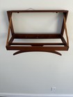 Extendable Wall Mount Valet Coat Butler Rack W  3 Pegs Mcm Danish Teak Wood