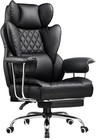 Big And Tall Office Chair  High Back Leather Gaming Chair With Footrest  Exec   