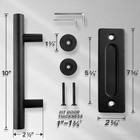 10  Black Barn Door Handle Pull Set  Heavy Duty  Easy Install