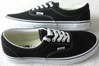 Vans Women s Era Classic Black White Canvas Skate Boat Shoes Size 8 5 Nib