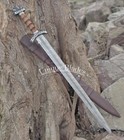 Viking Replica Sword 101-cm Real Damascus Steel Full-tang Blood Groove Dual Edge