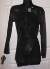 Sheer Long Sleeve  Black Pullover Stretch Body Wrappers P594 Micromesh Ladies