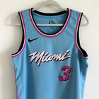 Dwayne Wade  3 Miami Heat Nike Blue And Pink City Edition Jersey - Men s Size L