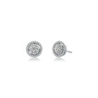 Relaveno Womens Sterling Silver Clear Round Cubic Zirconia Stud Earrings   