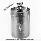 Stainless Steel Car Ashtray With Lid - Smell Proof  Detachable  Fits Cup Holders