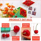 Artificial Cherry Decorations  50 Pieces  Red Fake Fruit  Home Party  Red