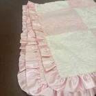 Cocalo Baby Blanket Pink White Patchwork Squares Rose Minky Satin Security Lovey