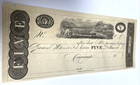1800 s  5 Cincinnati Ohio Obsolete Currency Bank Note Remainder Post Unc  Note