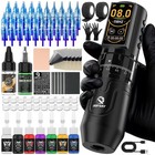 Wireless Tattoo Kit Complete Rotary Pen Machine 2400mah Power Adjustable Stroke