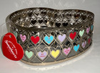 Bath   Body Works Sweethearts 6  Silver Mirror Rainbow Hearts Tray Vanity Holder