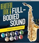 Mendini By Cecilio Alto Tenor Saxophone For Beginners Black W  Gold Keys  Tuner