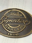 Vtg original Owner-1996 John Deere Signature Dealer Belt Buckle-bronze Level