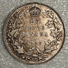 1929 Canada 25 Cents Very Fine  800 Silver Coin