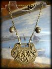 Chinese Silver Longevity Lock Charm Pendant   Chain Necklace Ii Antique