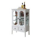 Kings Brand Furniture - Curio Display Storage Cabinet With Glass Shelves  White