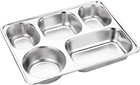 Set Of 2 Vintage Aluminum Metal Divided Cafeteria Heavy Lunch Trays Lot Sus304