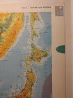 Vintage Japan   Korea Atlas Map From A 1967 Mid-century Modern World Book Atlas